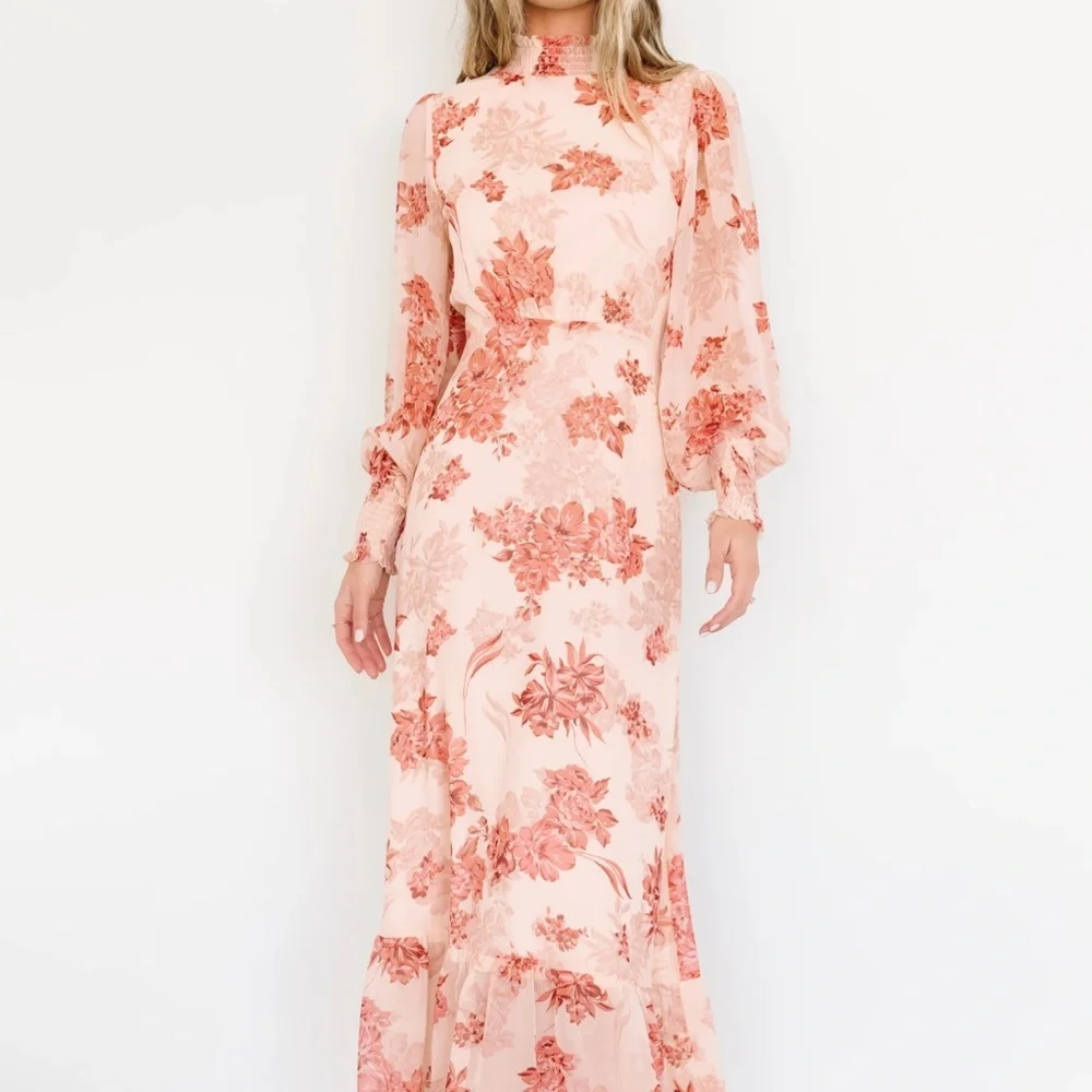 Baltic Born Floral Long Sleeve Dress in Pink and Red - Picture 12 of 16